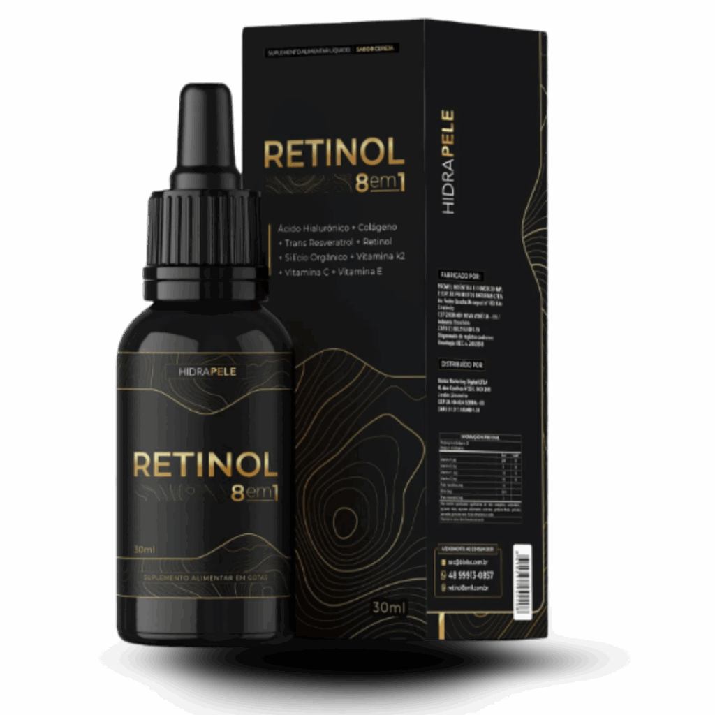 Retinol 8 em 1. Sua pele mais firme e jovem